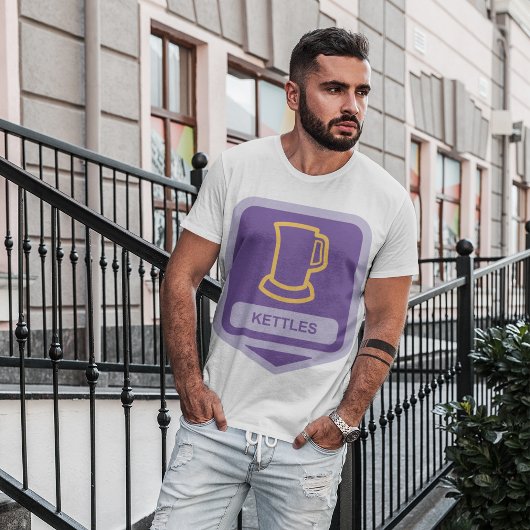 Modern paars-gele ketels icoon t-shirt