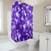 Modern Paars geometrisch mozaïekpatroon Douchegordijn (In situ)
