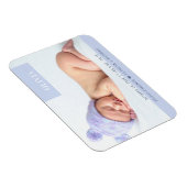 Modern Paars Girl Baby Foto geboorte Magneet (Rechterzijde)