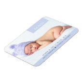 Modern Paars Girl Baby Foto geboorte Magneet (Linkerzijde)