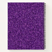 Modern Paars Glitter Monogram Sketchbook Notitiebo Notitieboek (Achterkant)