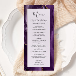 Modern Paars goudbladerweddenschap Menu