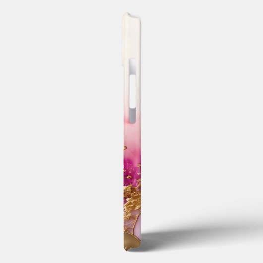 Modern Paars goudmarmer monogram op maat Case-Mate iPhone Case (Achterkant / Links)