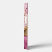 Modern Paars goudmarmer monogram op maat Case-Mate iPhone Case (Achterkant / Rechts)