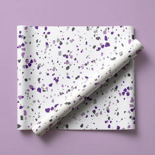 Modern Paars Grijs Terrazzo Patroon Cadeaupapier