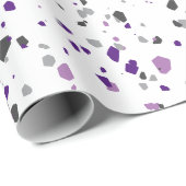 Modern Paars Grijs Terrazzo Patroon Cadeaupapier (Rol Hoek)