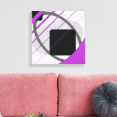 Modern Paars Grijs Zwart Off-Wit Ingepakt Canvas Afdruk (Insitu (Woonkamer))