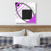 Modern Paars Grijs Zwart Off-Wit Ingepakt Canvas Afdruk (Insitu (Slaapkamer))