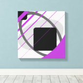 Modern Paars Grijs Zwart Off-Wit Ingepakt Canvas Afdruk (Insitu (Houten vloer))