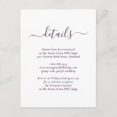 Modern Paars huwelijk Informatiekaartje (Voorkant)