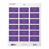 Modern Paars Huwelijksadreslabel Etiket (Full Sheet)