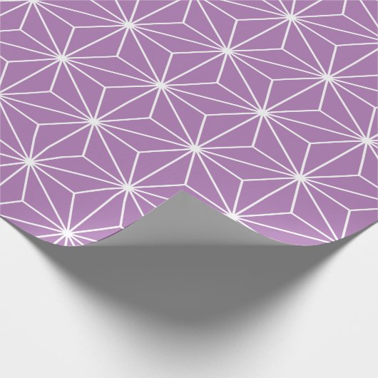 Modern Paars Japans geometrisch patroon Cadeaupapier (Hoek)