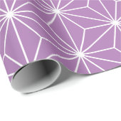 Modern Paars Japans geometrisch patroon Cadeaupapier (Rol Hoek)