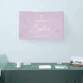 Modern Paars Kruis Meisje Doop Achtergrond Banner (Beurs)