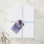 Modern Paars lavender Floral Waterverf Wedding Cadeaulabel (Met Touw)