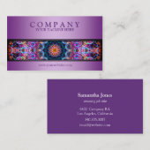 modern Paars Lotus mandala paars Visitekaartje (Voorkant / Achterkant)