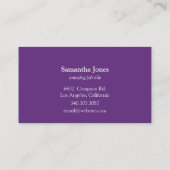 modern Paars Lotus mandala paars Visitekaartje (Achterkant)