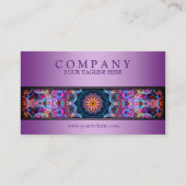 modern Paars Lotus mandala paars Visitekaartje (Voorkant)