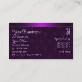 Modern Paars met Initialen Stijlvol Visitekaartje (Achterkant)