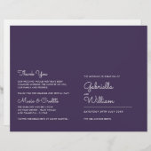 Modern Paars Minimalistisch Schrift Huwelijksprogr (Voorkant / Achterkant)