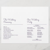 Modern Paars Minimalistisch Schrift Huwelijksprogr (Achterkant)