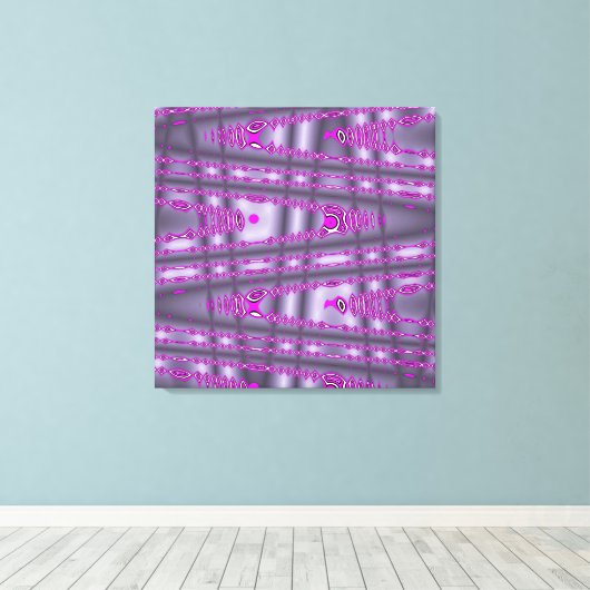 Modern Paars opgerold oproze golflengte Canvas Afdruk (Insitu (Houten vloer))