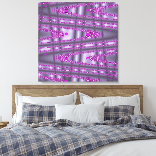 Modern Paars opgerold oproze golflengte Canvas Afdruk (Insitu (Slaapkamer))