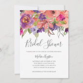 Modern Paars Peach Blossom Vrijgezellenfeest Invit Kaart (Voorkant)