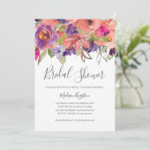 Modern Paars Peach Blossom Vrijgezellenfeest Invit Kaart (Staand voorkant)