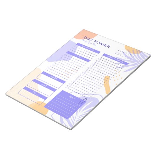Modern Paars-Peach Daily Planner Notitieblok (Schuin)
