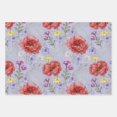 Modern paars & rood wildbloempatroon  inpakpapier vel (Voorkant)