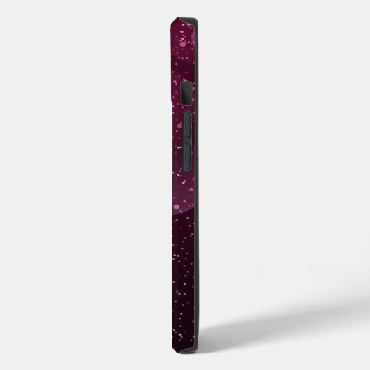 Modern Paars Roos Gold Glitter met monogram Case-Mate iPhone Case (Achterkant / Links)