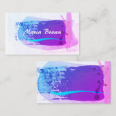 modern paars roze en blauw abstract kunstontwerp visitekaartje (Voorkant / Achterkant)