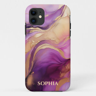 Modern Paars Roze en Goud- Case-Mate iPhone Case