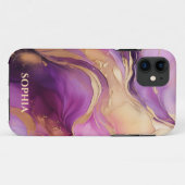 Modern Paars Roze en Goud- Case-Mate iPhone Case (Achterkant (horizontaal))