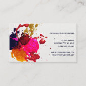 Modern Paars roze rood nippel Pools platter Visitekaartje (Achterkant)