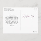 Modern Paars script foto Afstuderen Bedankt Briefkaart (Achterkant)