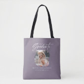 Modern paars script foto elegant afstuderen tote bag (Voorkant)