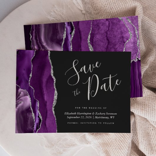 Modern Paars Silver Agate sparen de Kaart van de D