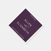 Modern Paars stijlvol persoonlijk huwelijk Servet (Hoek)