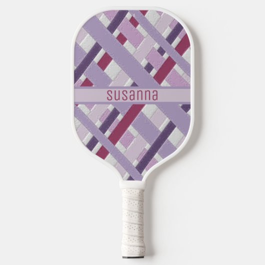 Modern Paars striped patroon Pickleball Paddle (Voorkant)