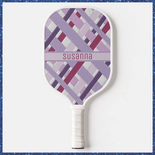 Modern Paars striped patroon Pickleball Paddle