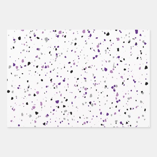 Modern Paars Terrazzo Pattern Inpakpapier Vel (Voorkant 3)