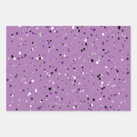 Modern Paars Terrazzo Pattern Inpakpapier Vel (Voorkant 2)