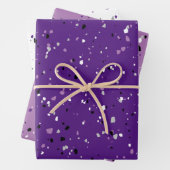 Modern Paars Terrazzo Pattern Inpakpapier Vel (In situ)