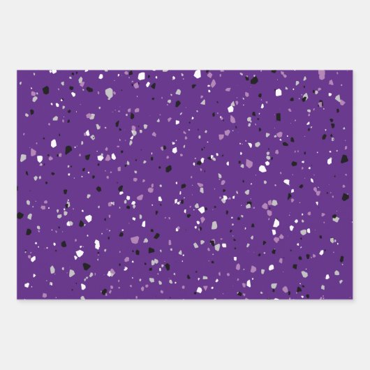 Modern Paars Terrazzo Pattern Inpakpapier Vel (Voorkant)