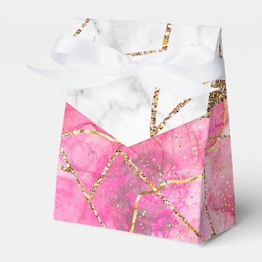 Modern Paars Violet Gold Agate Geode Monogram Fav Bedankdoosjes (Voorkant Zijde)