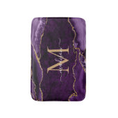 Modern Paars VioletGold Agate Geode Chic Monogram Badmat (Voorkant Verticaal)