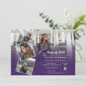 Modern paars violiet minimalistisch fotoafstuderen kaart (Staand voorkant)