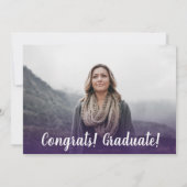 Modern paars violiet minimalistisch fotoafstuderen kaart (Achterkant)